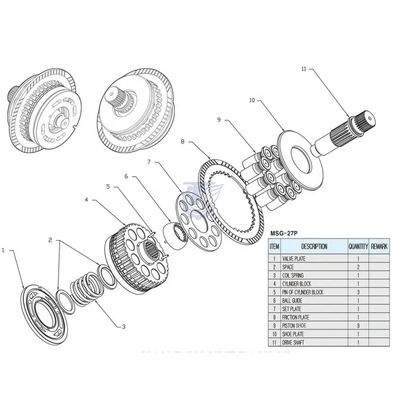 MAG-18 MAG-27 Reismotoronderdelen, Msg-18 Msg-27p Msg-44 Finale aandrijving onderdelen en reparatie