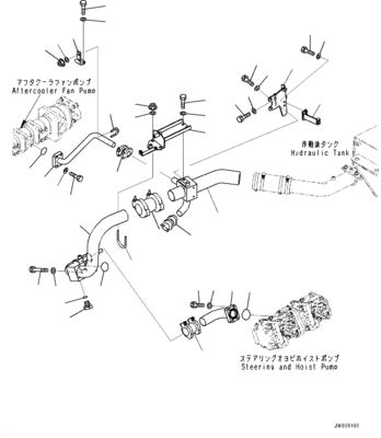 708-1W-02260 708-1W-02270 708-1W-00450 708-1W-00460 Voor Komatsu Truck HM400-3 Hydraulische stuurpomp en hefpomp