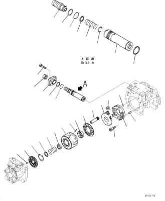 708-1H-00261 708-1H-01261 708-1H-04270 Voor Komatsu Bulldozer D375A-8 Hydraulische hoofdpomp