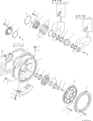 Komatsu Bulldozer D375A-3D Reismontage Finale aandrijving 195-27-00414 195-27-00542 195-27-00552 195-27-00406 195-27-00405