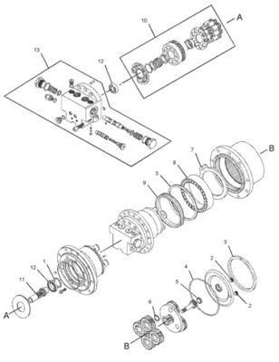 144-5196 209-6663 Voor CAT 301.5 301.6 301.8 Graafmachine Reismontage Eind aandrijving Originele reismotor