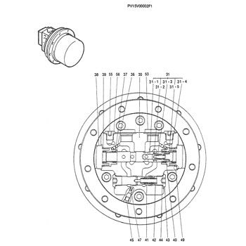 PV15V00002F1 Voor Kobelco SK025-2 SK030-2 Excavator Travel Assembly Final Drive Original Travel Motor Aftermarket