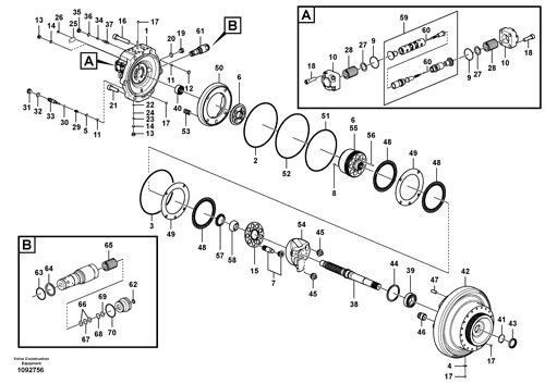 VOE14599921 VOE14599920 VOE14604840Voor Volvo graafmachine EC300D 350D 380DReismontage Eind aandrijving Originele reismotor