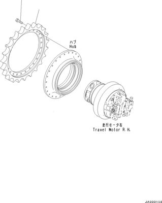 11Y-27-30401 11Y-27-30400 Voor Komatsu Bulldozer D31EX-22 D37EX-22 D37PX-22 Reismontage Eind aandrijving Reismotor