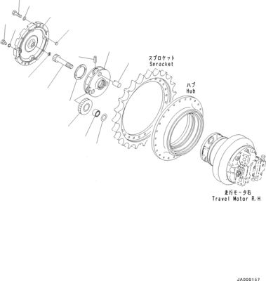 11Y-27-30401 11Y-27-30400 Voor Komatsu Bulldozer D31EX-22 D37EX-22 D37PX-22 Reismontage Eind aandrijving Reismotor