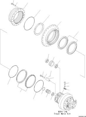 11Y-27-30401 11Y-27-30400 Voor Komatsu Bulldozer D31EX-22 D37EX-22 D37PX-22 Reismontage Eind aandrijving Reismotor