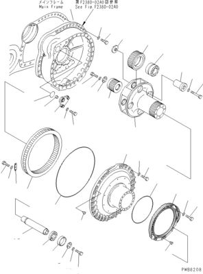 195-27-00411 195-27-00410 195-27-00435 Voor Komatsu Bulldozer D375A-3 Reismontage Eind aandrijving Reismotor