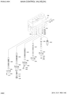 31N9-17000P 31Q9-17001P 31Q9-17002P Voor Hyundai Graafmachine R330LC-9S R330LC-9SH Hydraulische hoofdklep Constructie Machinerie Onderdelen Naverkoop Hoogwaardige Originele