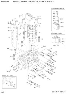 31N9-17000P 31Q9-17001P 31Q9-17002P Voor Hyundai Graafmachine R330LC-9S R330LC-9SH Hydraulische hoofdklep Constructie Machinerie Onderdelen Naverkoop Hoogwaardige Originele