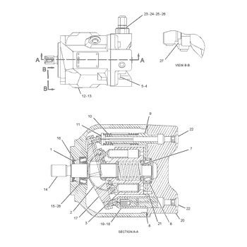 2021335 202-1335 CA2021335 10R-0544 Voor CAT 627G 637G 623G 621G 631G WHEEL TRACTOR Hydraulische hoofdpomp Kolvenpomp ASSY Aftermarket